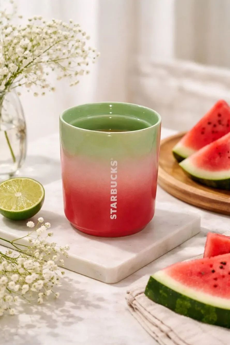 Starbucks Coffee 2020 Ombre Red Pink Green Watermelon Tumbler 8oz NO LID MUG